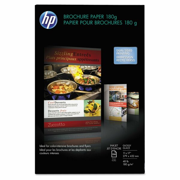 Hp Inkjet Brochure Paper, 98 Bright, 48 lb Bond Weight, 11 x 17, White, PK150 CG932A